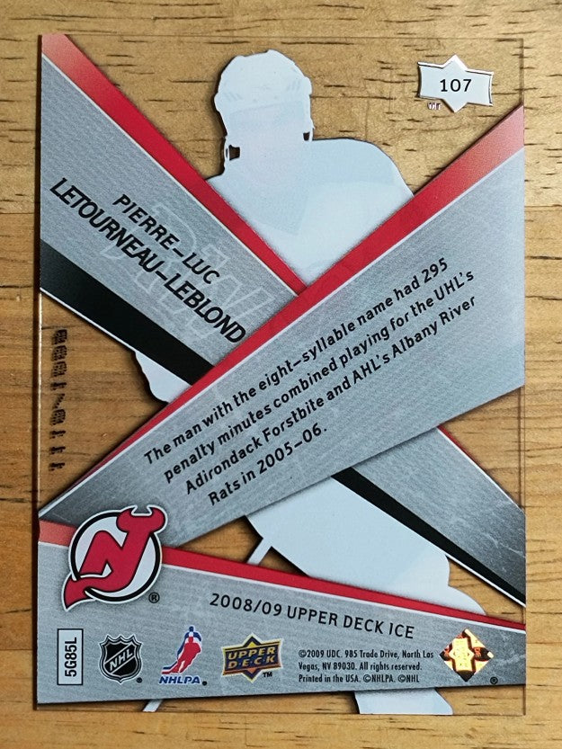 2008-09 Upper Deck Ice #107 Pierre-Luc Letourneau-Leblond RC