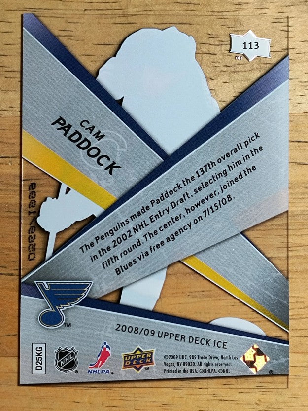 2008-09 Upper Deck Ice #113 Cam Paddock RC