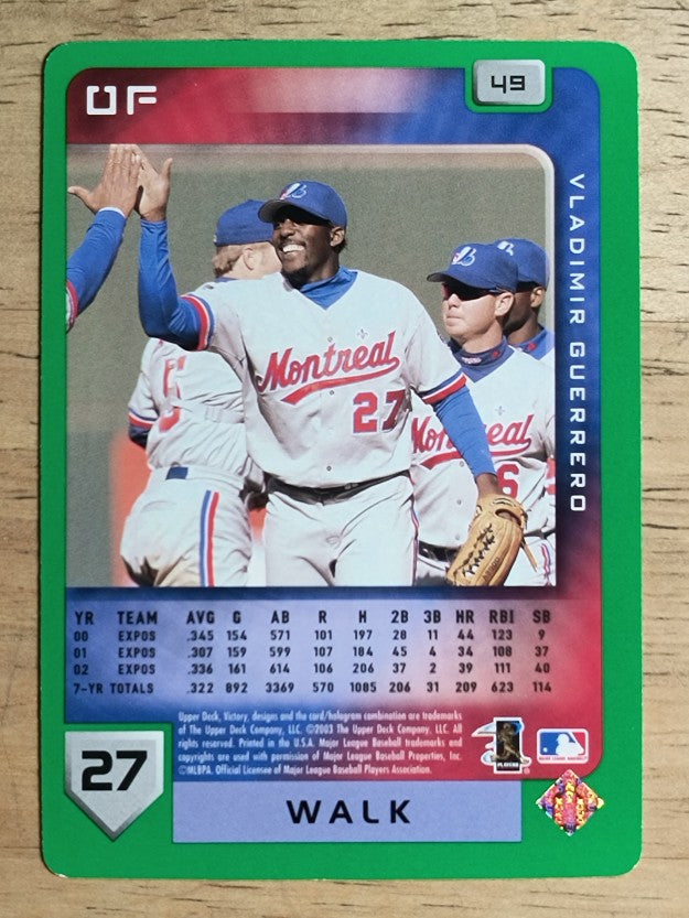 2003 Upper Deck Victory Tier 1 Green #49 Vladimir Guerrero