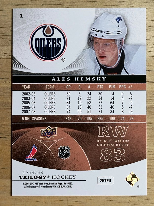 2008-09 Upper Deck Trilogy #1 Ales Hemsky