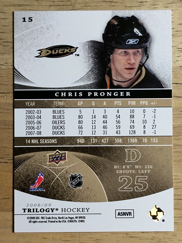 2008-09 Upper Deck Trilogy #15 Chris Pronger
