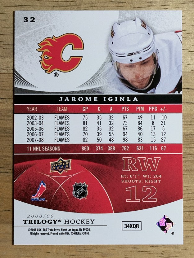 2008-09 Upper Deck Trilogy #32 Jarome Iginla