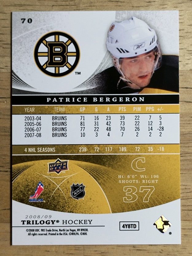 2008-09 Upper Deck Trilogy #70 Patrice Bergeron