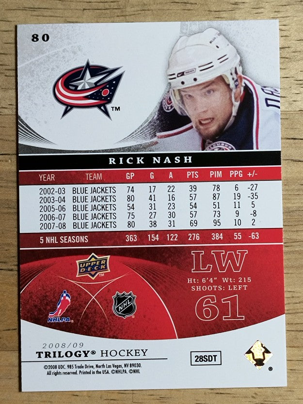 2008-09 Upper Deck Trilogy #80 Rick Nash