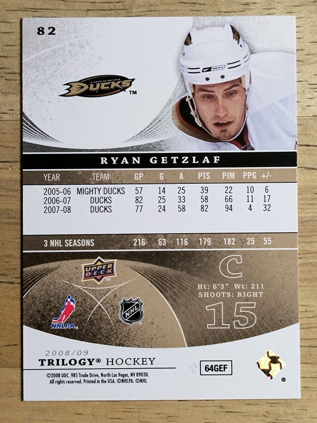 2008-09 Upper Deck Trilogy #82 Ryan Getzlaf
