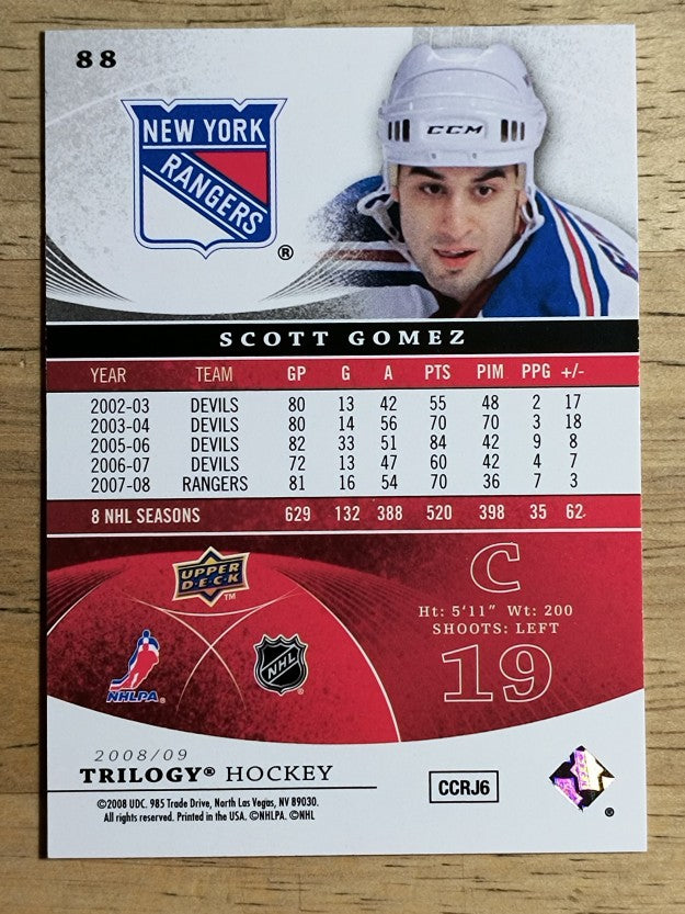 2008-09 Upper Deck Trilogy #88 Scott Gomez