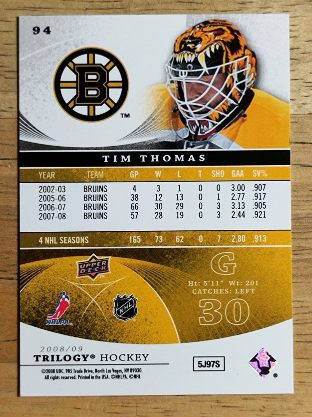 2008-09 Upper Deck Trilogy #94 Tim Thomas