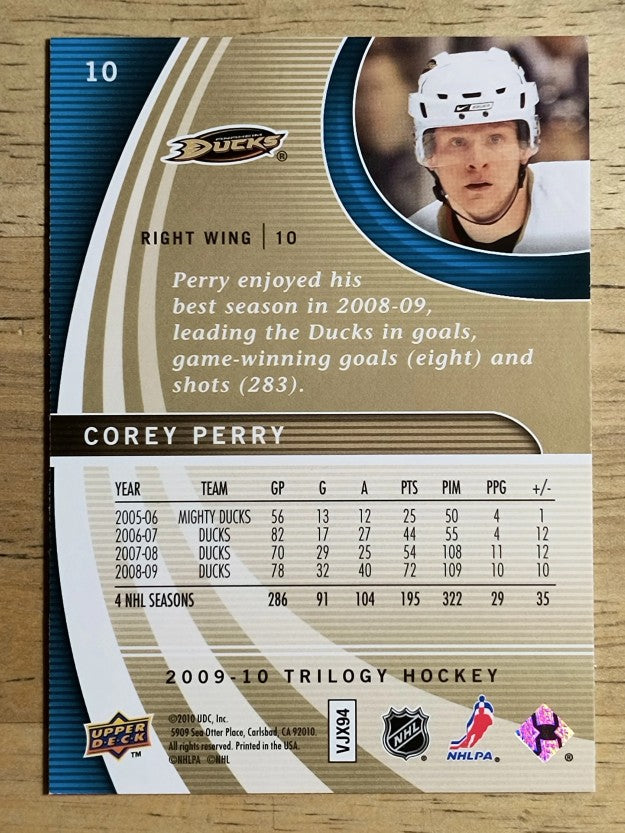2009-10 Upper Deck Trilogy #10 Corey Perry