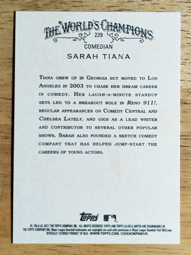 2021 Topps Allen and Ginter #229 Sarah Tiana