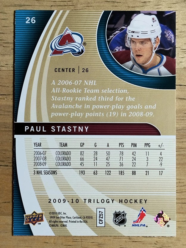 2009-10 Upper Deck Trilogy #26 Paul Stastny