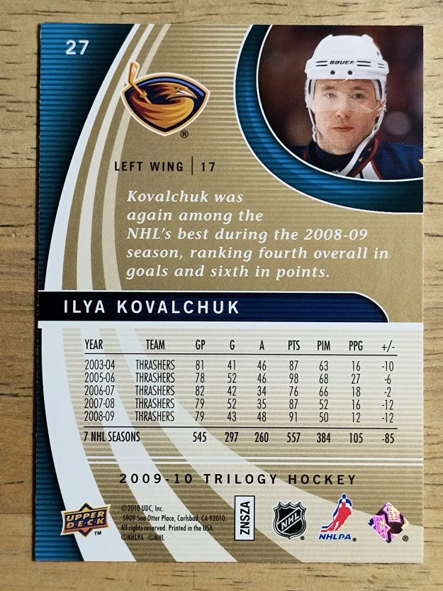 2009-10 Upper Deck Trilogy #27 Ilya Kovalchuk