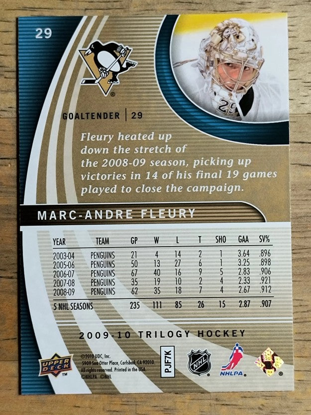 2009-10 Upper Deck Trilogy #29 Marc-Andre Fleury