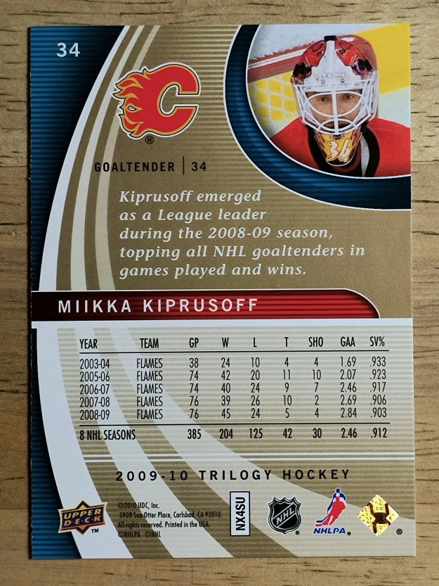 2009-10 Upper Deck Trilogy #34 Miikka Kiprusoff