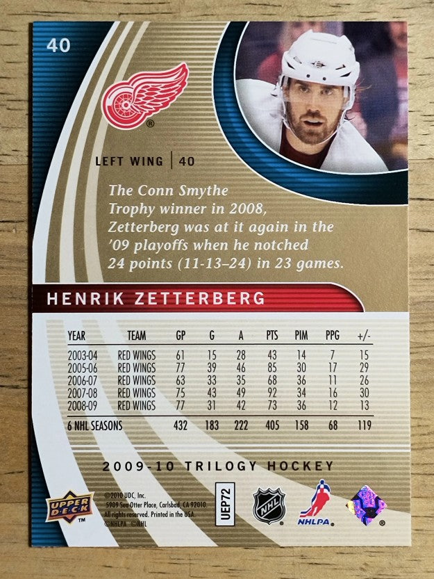 2009-10 Upper Deck Trilogy #40 Henrik Zetterberg