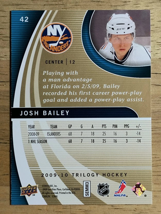 2009-10 Upper Deck Trilogy #42 Josh Bailey