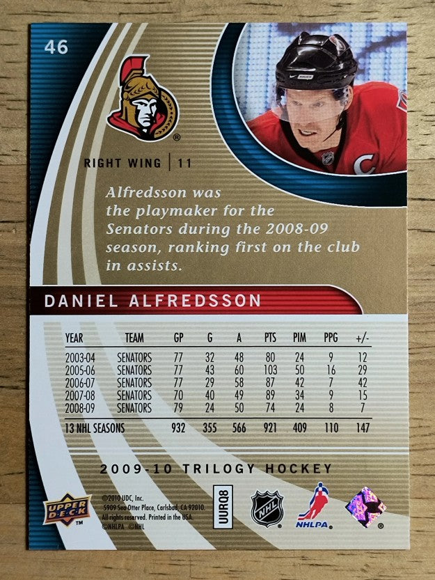 2009-10 Upper Deck Trilogy #46 Daniel Alfredsson