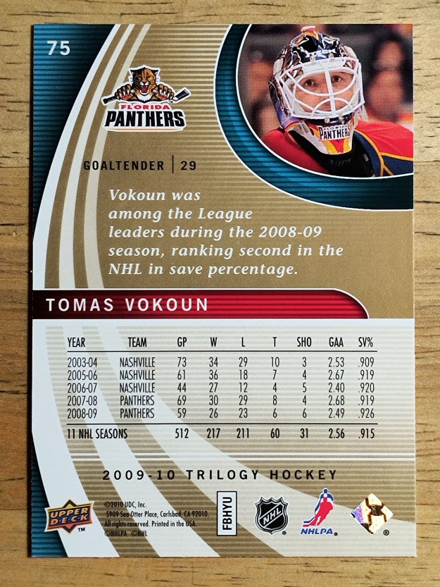 2009-10 Upper Deck Trilogy #75 Tomas Vokoun