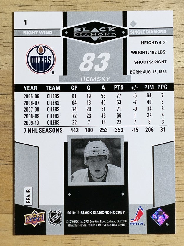 2010-11 Black Diamond #1 Ales Hemsky