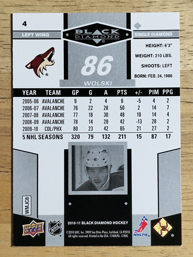 2010-11 Black Diamond #4 Wojtek Wolski