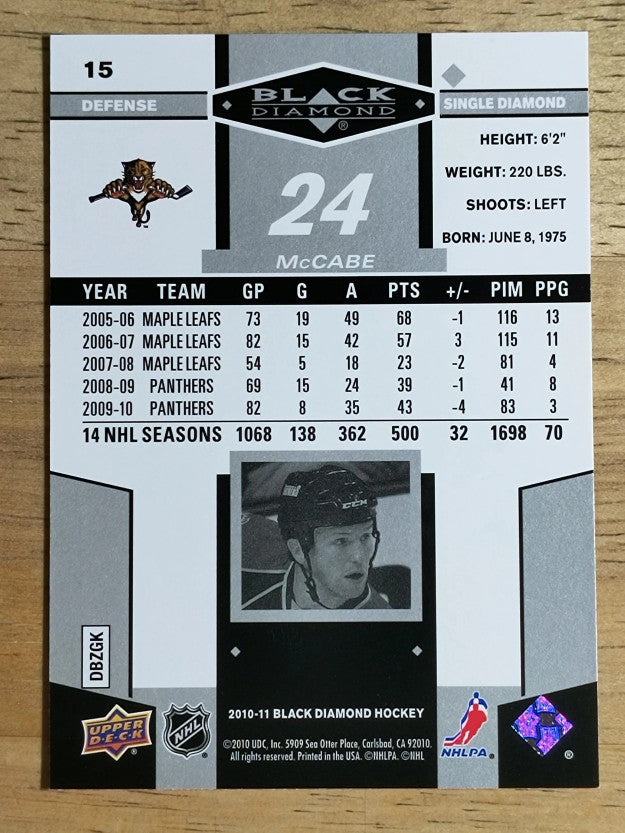 2010-11 Black Diamond #15 Bryan McCabe