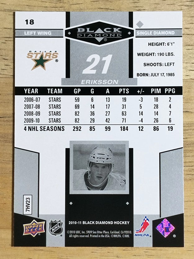 2010-11 Black Diamond #18 Loui Eriksson
