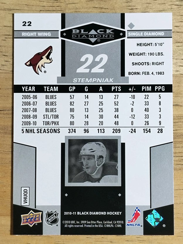 2010-11 Black Diamond #22 Lee Stempniak