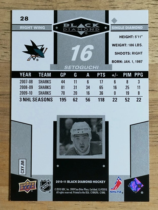 2010-11 Black Diamond #28 Devin Setoguchi