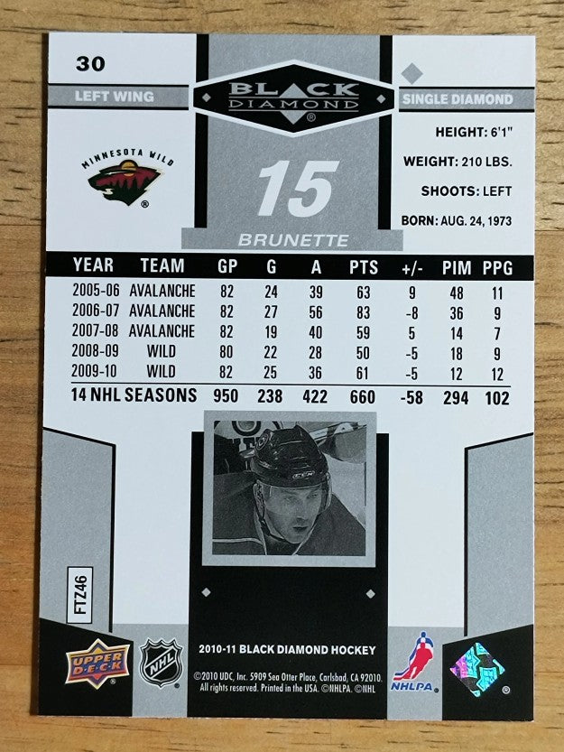 2010-11 Black Diamond #30 Andrew Brunette