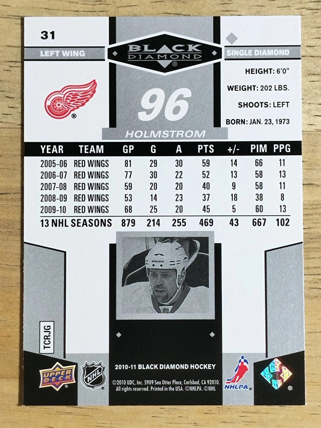 2010-11 Black Diamond #31 Tomas Holmstrom