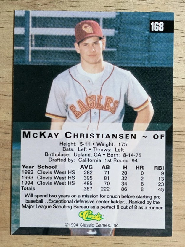 1994 Classic Four Sport Printer's Proofs #168 McKay Christensen