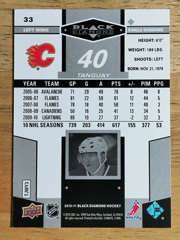 2010-11 Black Diamond #33 Alex Tanguay