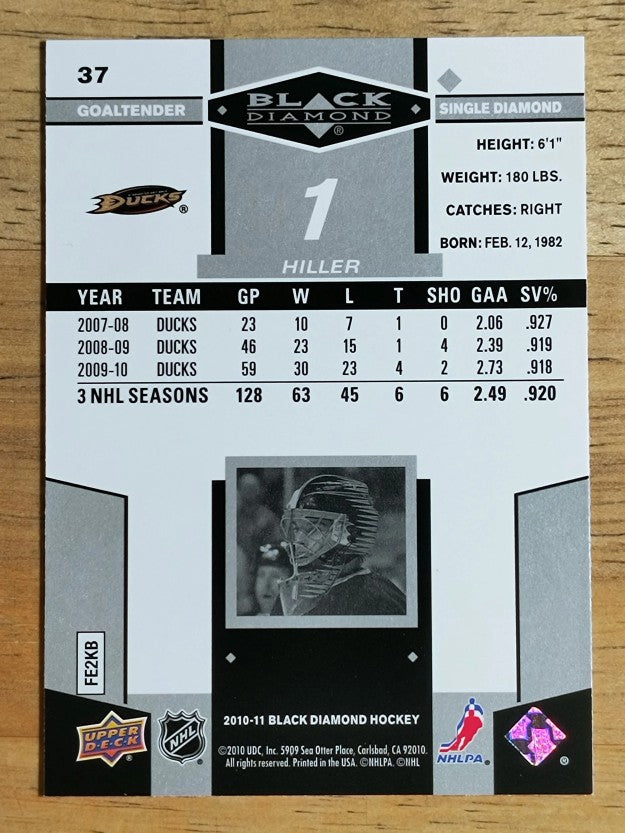 2010-11 Black Diamond #37 Jonas Hiller