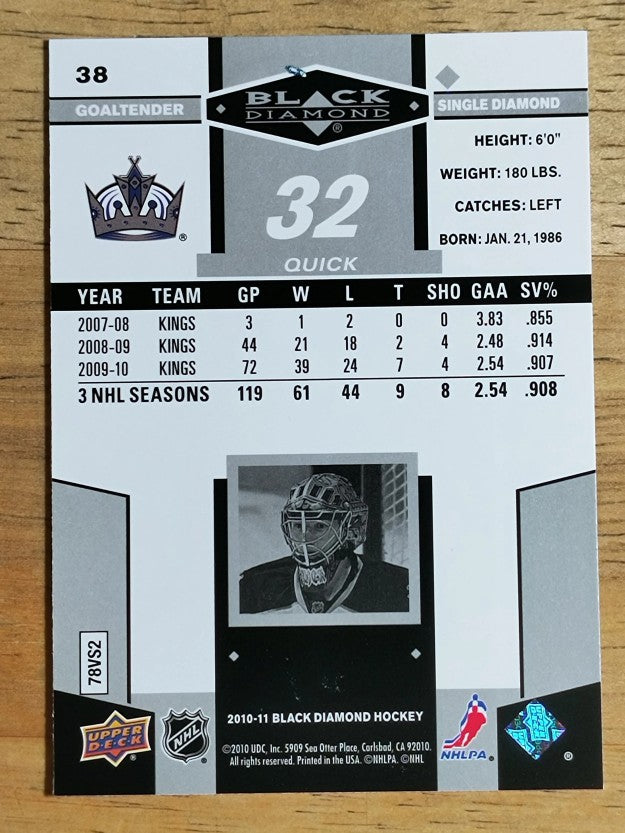 2010-11 Black Diamond #38 Jonathan Quick