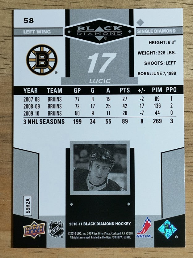 2010-11 Black Diamond #58 Milan Lucic