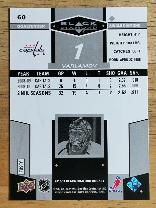 2010-11 Black Diamond #60 Semyon Varlamov