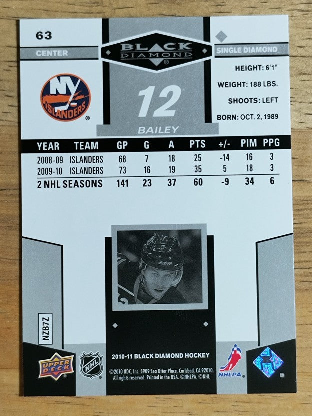 2010-11 Black Diamond #63 Josh Bailey