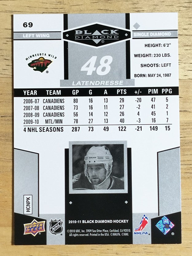 2010-11 Black Diamond #69 Guillaume Latendresse