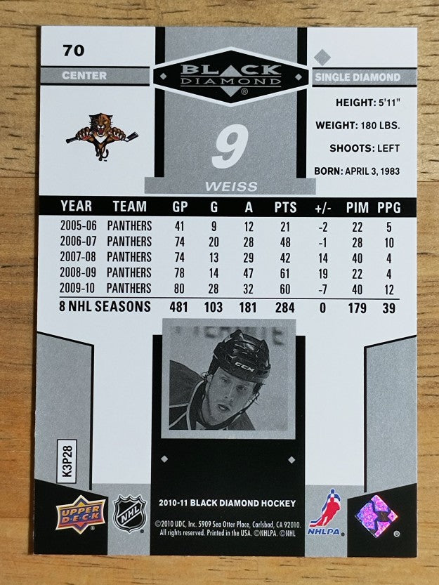 2010-11 Black Diamond #70 Stephen Weiss