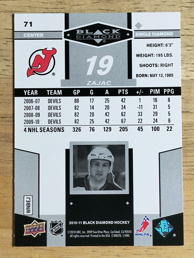 2010-11 Black Diamond #71 Travis Zajac