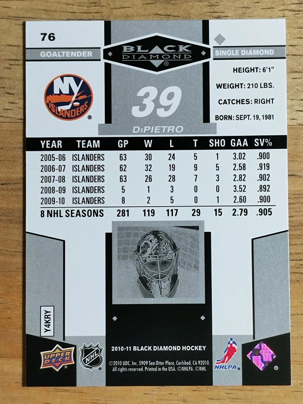 2010-11 Black Diamond #76 Rick DiPietro