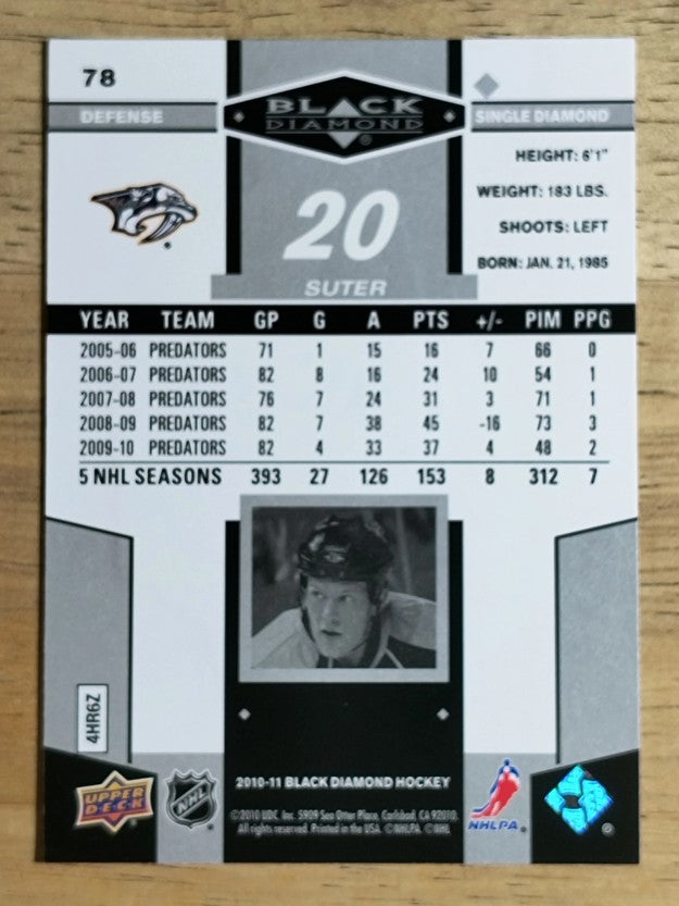 2010-11 Black Diamond #78 Ryan Suter