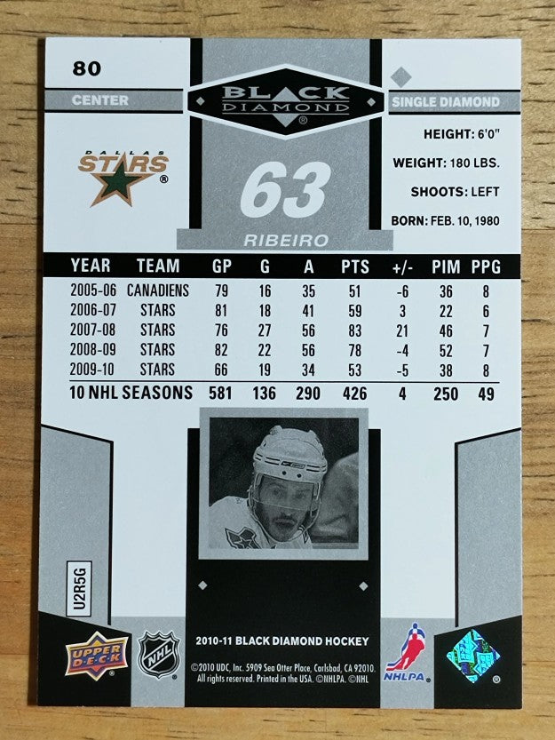 2010-11 Black Diamond #80 Mike Ribeiro