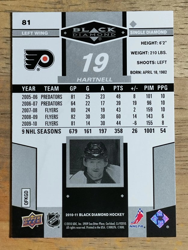 2010-11 Black Diamond #81 Scott Hartnell