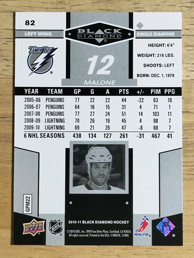 2010-11 Black Diamond #82 Ryan Malone