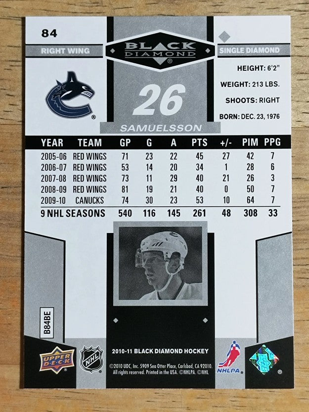 2010-11 Black Diamond #84 Mikael Samuelsson