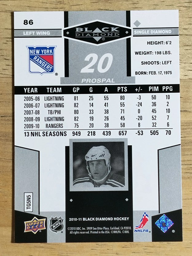 2010-11 Black Diamond #86 Vaclav Prospal