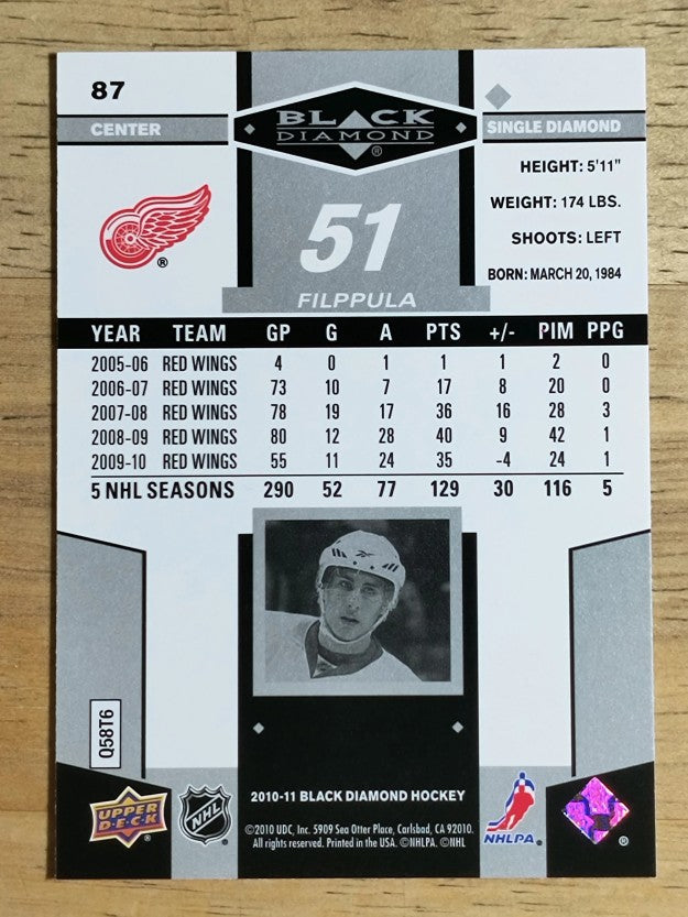 2010-11 Black Diamond #87 Valtteri Filppula