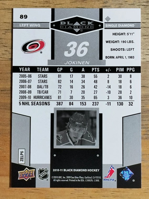 2010-11 Black Diamond #89 Jussi Jokinen