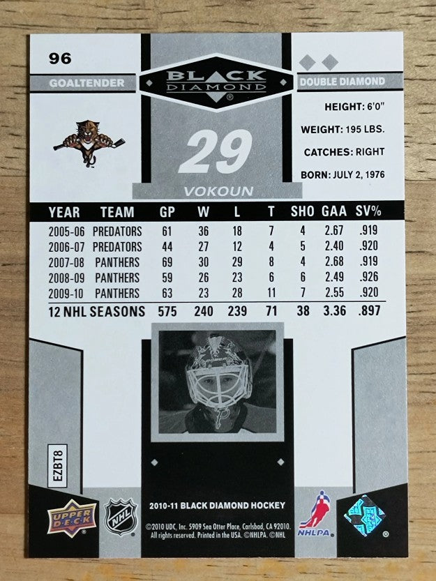 2010-11 Black Diamond #96 Tomas Vokoun