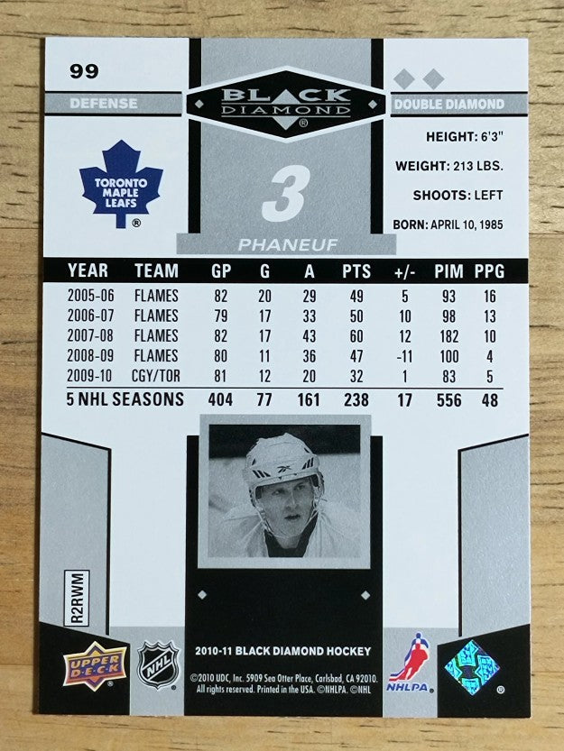 2010-11 Black Diamond #99 Dion Phaneuf